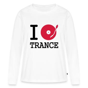 i dj / play / listen to trance - T-shirt manches longues Premium bio Femme - blanc - Devant - Julia (174cm)