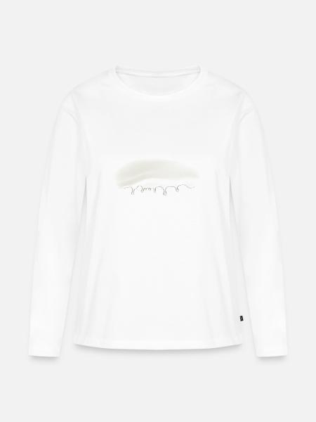 Milch - Frauen Premium Bio Langarmshirt - Weiß