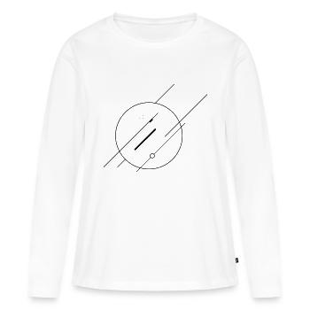 Minimal - Frauen Premium Bio Langarmshirt - Weiß - Vorne - Julia (174cm)