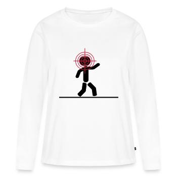 headshot target - Frauen Premium Bio Langarmshirt - Weiß - Vorne - Julia (174cm)