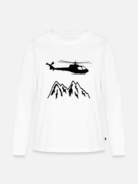 Rettungs Helicopter - Frauen Premium Bio Langarmshirt - Weiß
