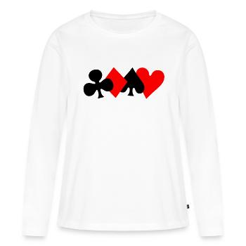Poker - T-shirt manches longues Premium bio Femme - blanc - Devant - Julia (174cm)
