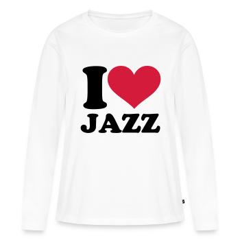 Jazz - T-shirt manches longues Premium bio Femme - blanc - Devant - Julia (174cm)