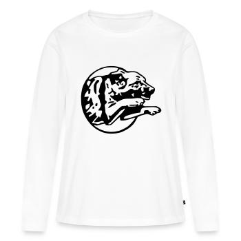 springen ein ba - Frauen Premium Bio Langarmshirt - Weiß - Vorne - Julia (174cm)
