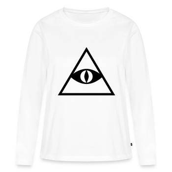 Pyramide - T-shirt manches longues Premium bio Femme - blanc - Devant - Julia (174cm)