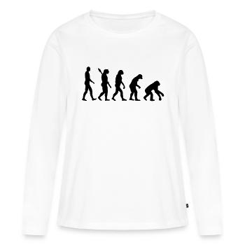 Evolution - Frauen Premium Bio Langarmshirt - Weiß - Vorne - Julia (174cm)