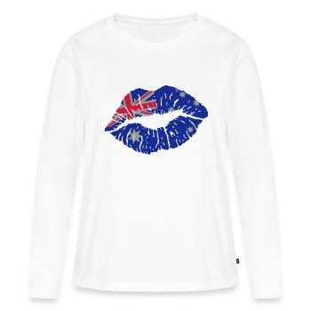 Kissing Mouth (Australie) - T-shirt manches longues Premium bio Femme - blanc - Devant - Julia (174cm)