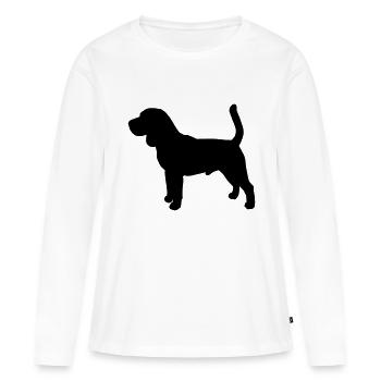 Debout Beagle - T-shirt manches longues Premium bio Femme - blanc - Devant - Julia (174cm)