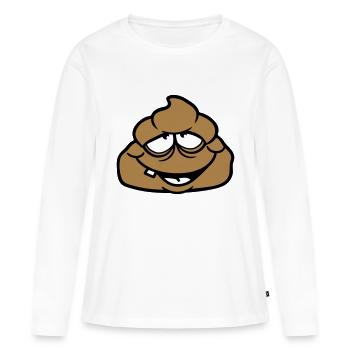 scheisse kot ekelig gesicht haufen haeufchen kacke - Frauen Premium Bio Langarmshirt - Weiß - Vorne - Julia (174cm)