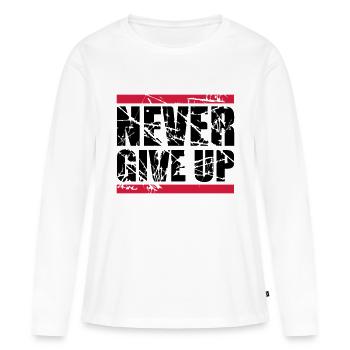 les larmes rayent les barres rouges ne jamais abandonner - T-shirt manches longues Premium bio Femme - blanc - Devant - Julia (174cm)