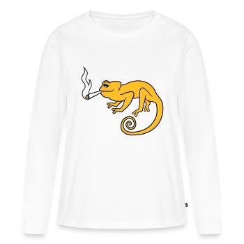 fumer joint cannabis kiffer cannabis chanvre cannabis dro - T-shirt manches longues Premium bio Femme - blanc - Devant - Julia (174cm)