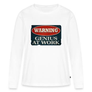 Genius AT Work - Women's Premium Organic Long Sleeve Shirt - white - Front - Julia (174cm)