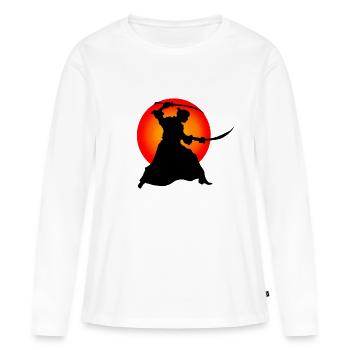 Samouraï, chiny, japonia, katana, guerrier, wakizashi - T-shirt manches longues Premium bio Femme - blanc - Devant - Julia (174cm)