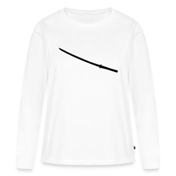 katana_sword - T-shirt manches longues Premium bio Femme - blanc - Devant - Julia (174cm)