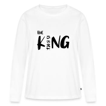 The King is back - Women's Premium Organic Long Sleeve Shirt - white - Front - Julia (174cm)