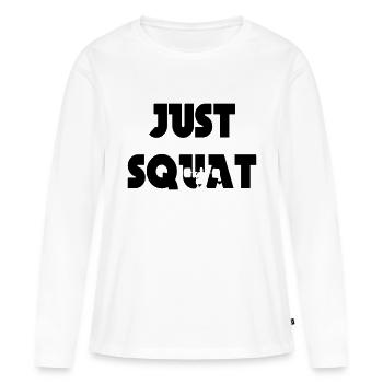 Just squat - T-shirt manches longues Premium bio Femme - blanc - Devant - Julia (174cm)
