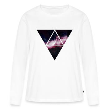 Dreieck Galaxy - Frauen Premium Bio Langarmshirt - Weiß - Vorne - Julia (174cm)