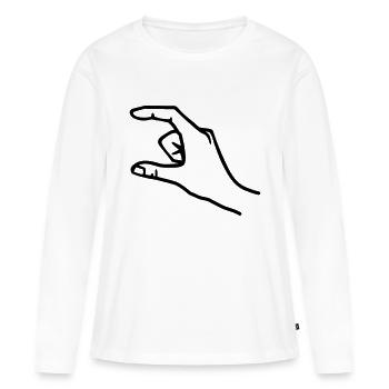 Main - T-shirt manches longues Premium bio Femme - blanc - Devant - Julia (174cm)