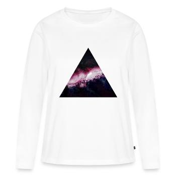 Dreieck Galaxy - Frauen Premium Bio Langarmshirt - Weiß - Vorne - Julia (174cm)