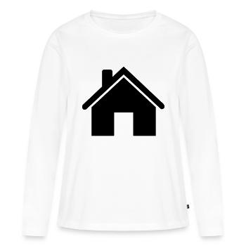 Maison - T-shirt manches longues Premium bio Femme - blanc - Devant - Julia (174cm)