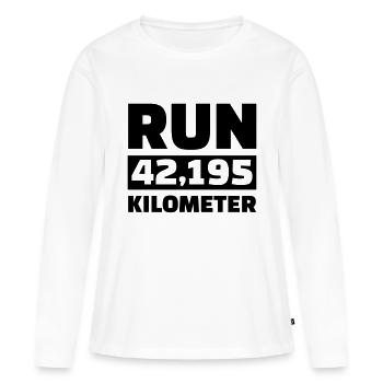 Marathon - T-shirt manches longues Premium bio Femme - blanc - Devant - Julia (174cm)