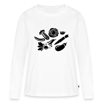 Vegetables - Women's Premium Organic Long Sleeve Shirt - white - Front - Julia (174cm)
