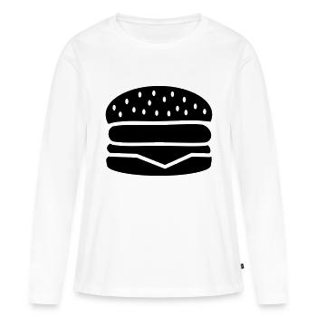 Burger - T-shirt manches longues Premium bio Femme - blanc - Devant - Julia (174cm)