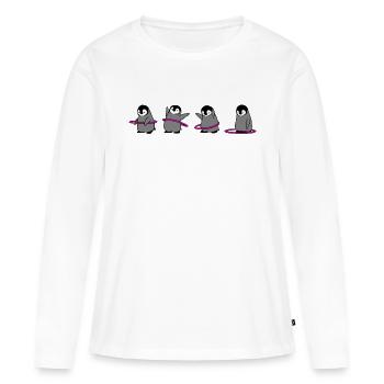 Penguin Hula Hoop - Women's Premium Organic Long Sleeve Shirt - white - Front - Julia (174cm)