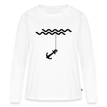 Anker - Frauen Premium Bio Langarmshirt - Weiß - Vorne - Julia (174cm)