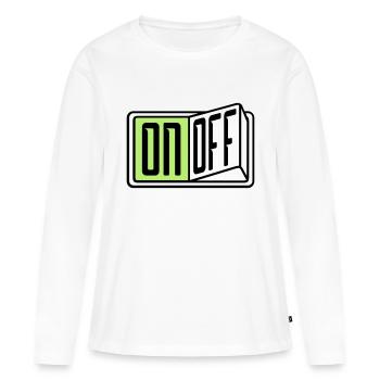 on off switch button button turn off - Women's Premium Organic Long Sleeve Shirt - white - Front - Julia (174cm)