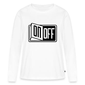 turn off off on switch button switch on - Women's Premium Organic Long Sleeve Shirt - white - Front - Julia (174cm)