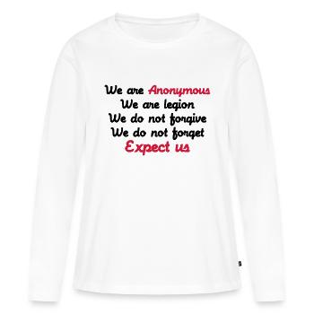 Anonymous - Frauen Premium Bio Langarmshirt - Weiß - Vorne - Julia (174cm)