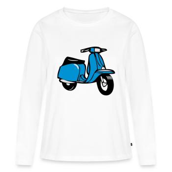 motorroller cool - Frauen Premium Bio Langarmshirt - Weiß - Vorne - Julia (174cm)