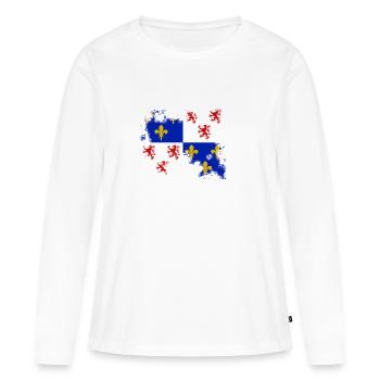 Picardie-effacé - T-shirt manches longues Premium bio Femme - blanc - Devant - Julia (174cm)
