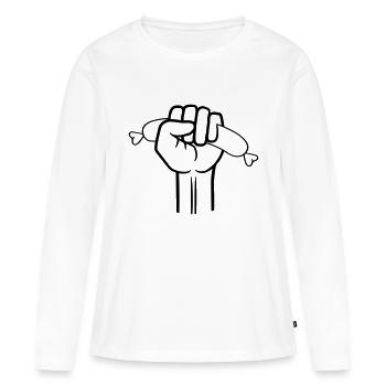 délicieux saucisses de faim griller noir grill me - T-shirt manches longues Premium bio Femme - blanc - Devant - Julia (174cm)