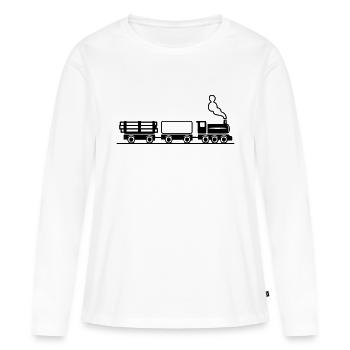 dampflok chemin de fer train de marchandises de jo - T-shirt manches longues Premium bio Femme - blanc - Devant - Julia (174cm)