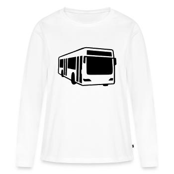 Bus - Frauen Premium Bio Langarmshirt - Weiß - Vorne - Julia (174cm)