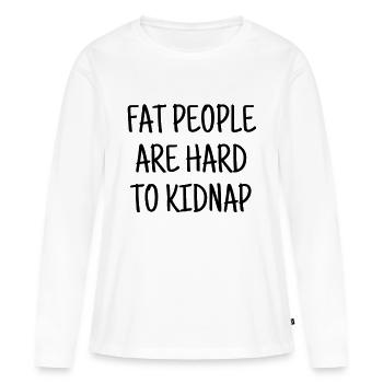 Fat - Chubby - Sport - Diet - Humor - Plump - Joke - Women's Premium Organic Long Sleeve Shirt - white - Front - Julia (174cm)