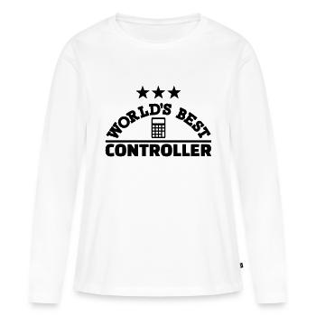 Controller - Frauen Premium Bio Langarmshirt - Weiß - Vorne - Julia (174cm)