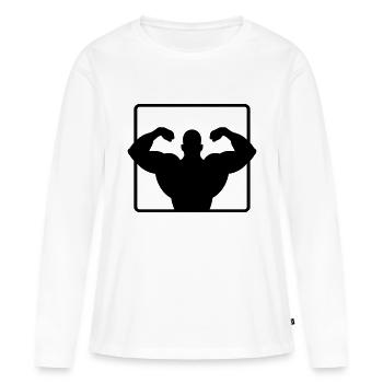 bodybuilder - Frauen Premium Bio Langarmshirt - Weiß - Vorne - Julia (174cm)