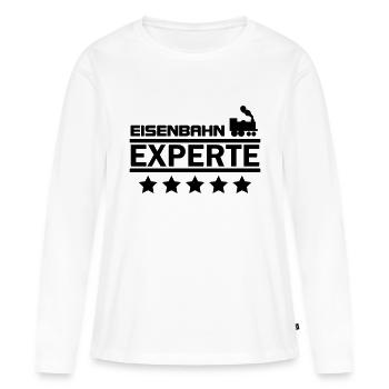 eisenbahn experte - Frauen Premium Bio Langarmshirt - Weiß - Vorne - Julia (174cm)