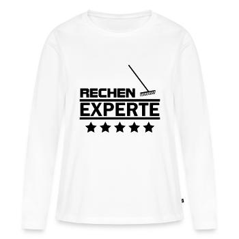 rechen experte - Frauen Premium Bio Langarmshirt - Weiß - Vorne - Julia (174cm)