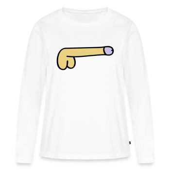 symbol dick - Frauen Premium Bio Langarmshirt - Weiß - Vorne - Julia (174cm)