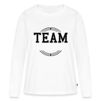 Team Kreis Présentation Personalisable propre texte - T-shirt manches longues Premium bio Femme - blanc - Devant - Julia (174cm)