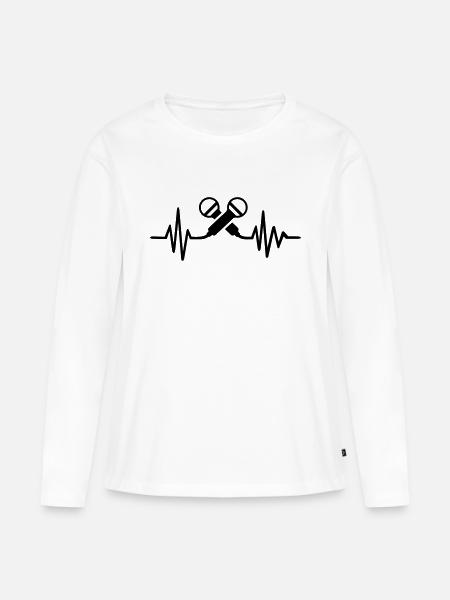 Mikrofon - Frauen Premium Bio Langarmshirt - Weiß