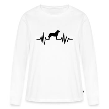 Husky - T-shirt manches longues Premium bio Femme - blanc - Devant - Julia (174cm)