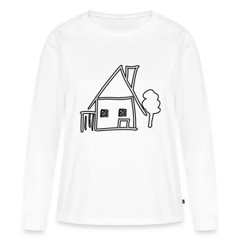 maison - T-shirt manches longues Premium bio Femme - blanc - Devant - Julia (174cm)