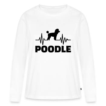 Caniche - T-shirt manches longues Premium bio Femme - blanc - Devant - Julia (174cm)