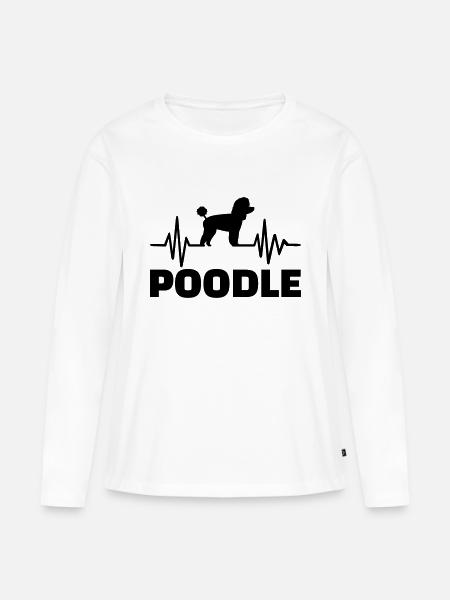 Pudel - Frauen Premium Bio Langarmshirt - Weiß