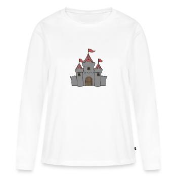 Château - T-shirt manches longues Premium bio Femme - blanc - Devant - Julia (174cm)